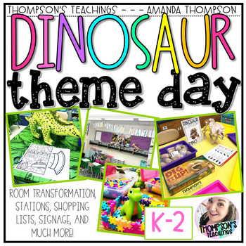 Preview of DINOSAUR Theme Day Room Transformation - Centers, Crafts - Dinosaur Activities