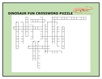 Dinosaur Crossword Worksheets Teaching Resources Tpt