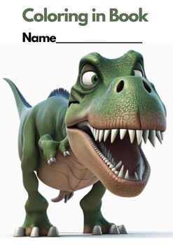 Preview of DINOSAURS - T-REX, TYRANNOSAURUS REX COLORING in Book (37 pages) US Spelling
