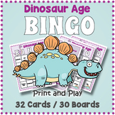 DINOSAUR THEMED BINGO & Memory Matching Card Game Activity