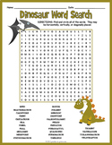 DINOSAUR Themed Word Search Puzzle Worksheet Activity - 4t