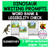 DINOSAUR Writing prompts pictures, word bank, alphabet mod