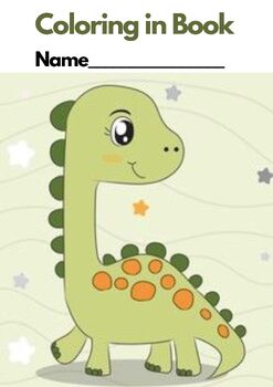 Preview of DINOSAURS - BRACHIOSAURUS COLORING in Book (18 pages) US Spelling