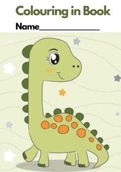 Preview of DINOSAURS - BRACHIOSAURUS COLOURING in Book (18 pages) UK Spelling