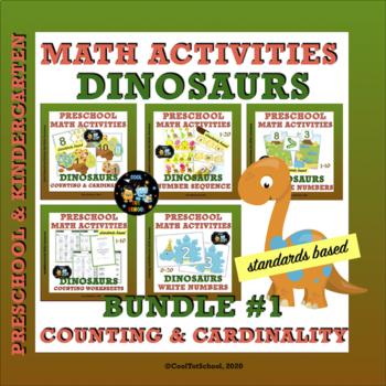 Preview of DINOSAURS COUNTING & CARDINALITY BUNDLE #1