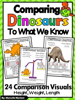 Preview of DINOSAURS-Comparing Dinosaurs Visual Posters- Dinosaur posters