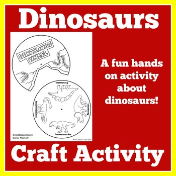 Preview of DINOSAURS DINOSAUR CRAFT |  Worksheet Activity Preschool Kindergarten 1st Grade