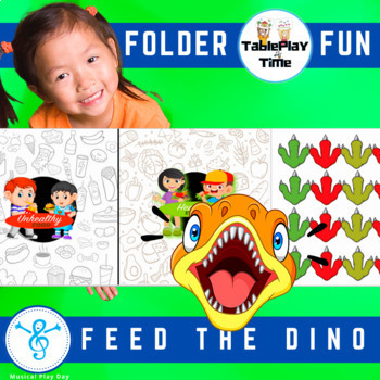 Preview of DINOSAURS Interactive Folder Game Songs & Healthy Unhealthy Foods & Prepositions