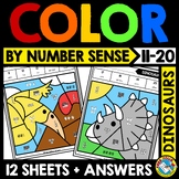 DINOSAURS MATH COLOR BY TEEN NUMBER SENSE REVIEW ACTIVITY 