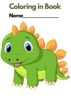 Preview of DINOSAURS - STEGOSAURUS COLORING in Book (20 pages) US Spelling