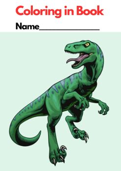 Preview of DINOSAURS - VELOCIRAPTORS COLORING in Book (24 pages) US Spelling
