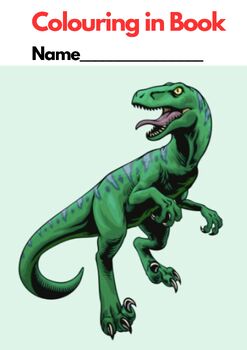 Preview of DINOSAURS - VELOCIRAPTORS COLOURING in Book (24 pages) UK Spelling