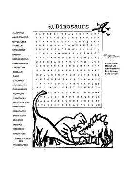 dinosaurs word search or wordsearch by scorton creek publishing kevin cox