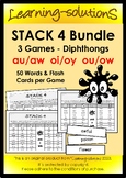 DIPHTHONG BUNDLE au/aw, oi/oy, ou/ow - 3 Games STACK 4 B&W