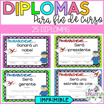 Preview of Diplomas Fin de Curso | End of Year Certificate in Spanish