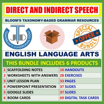 Preview of DIRECT AND INDIRECT SPEECH: TEACHING RESOURCES - BUNDLE