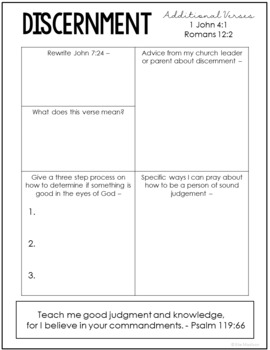 DISCERNMENT: BIBLE LESSON for TEENS Sunday School Discussion Activity
