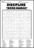 DISCIPLINE WORD SEARCH Puzzle Middle School Fun Activity V