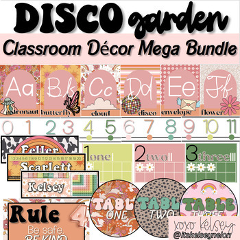 Preview of DISCO Garden // Retro Classroom Decor Mega Bundle