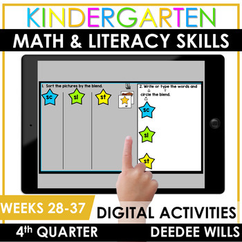 Preview of SEESAW Math & Literacy Tasks for Distance Learning | Kindergarten 4th QTR