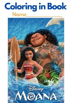 Preview of MOANA - DISNEY, Coloring in Book (40 pages!) PDF Printable Book