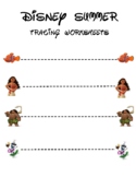 DISNEY Summer Themed Tracing Worksheets & Activities - Fin