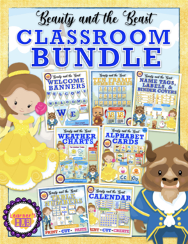 Preview of DISNEY THEMED: BEAUTY AND THE BEAST CLASSROOM BUNDLE by Learner's Hub