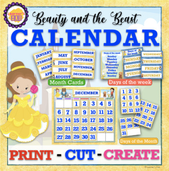 DISNEY THEMED: Beauty and the Beast CALENDAR by Learner #39 s Hub by