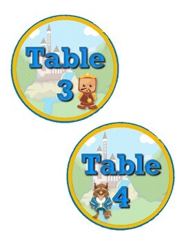 disney themed beauty and the beast table numbers by