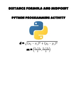 Preview of DISTANCE FORMULA AND MIDPOINT PYTHON PROGRAMMING ACTIVITY