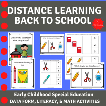 Preview of Distance Learning Back To School Theme Lesson Plans Preschool Special Education