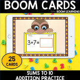 DISTANCE LEARNING Boom Cards Addition Facts Sums to Ten Digital