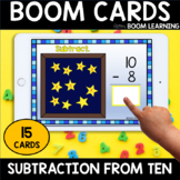 DISTANCE LEARNING Boom Cards Subtracting from 10