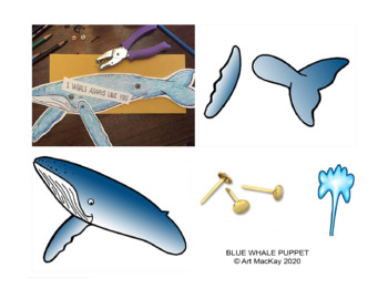 Preview of DISTANCE LEARNING - CREATE A BLUE WHALE PUPPET