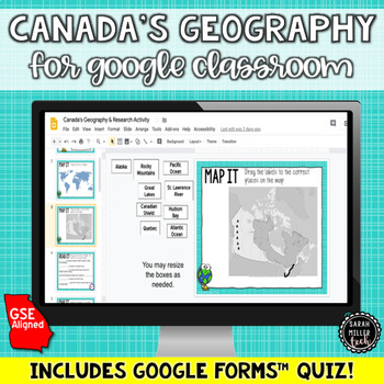 Preview of DISTANCE LEARNING: Canada Geography for Google Classroom™️ (SS6G4)
