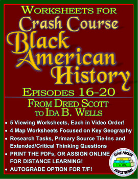 Preview of DISTANCE LEARNING Crash Course Black American History Episodes 16-20 BUNDLE
