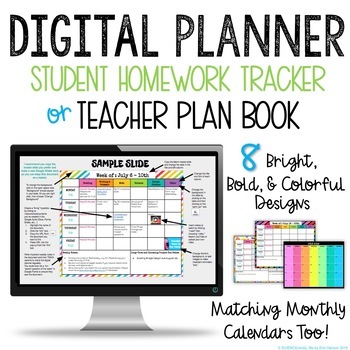 Preview of DIGITAL PLANNER - Google Classroom - Student Planner and Teacher Plan Book