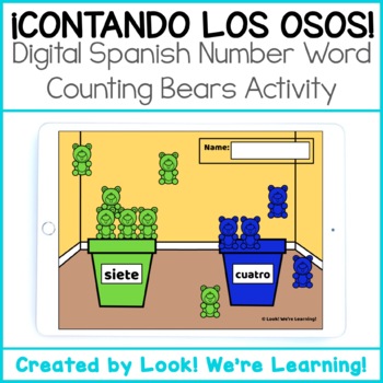 Preview of Digital Spanish Counting Lesson: Digital Counting Bears to Ten Activity