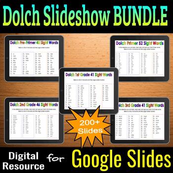 Preview of Dolch Sight Word Card Slideshow BUNDLE - DISTANCE LEARNING