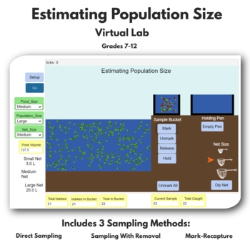 Preview of DISTANCE LEARNING Estimating Population Size Virtual Lab