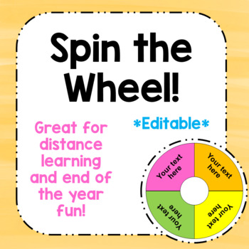 Preview of DISTANCE LEARNING GAME - Spin The Wheel! *EDITABLE*
