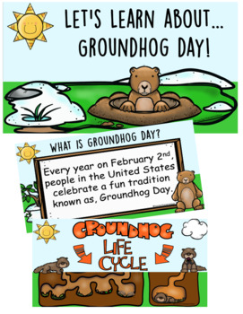 Preview of DISTANCE LEARNING GOOGLE SLIDES: GroundHog Day INTERACTIVE