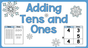 Preview of DISTANCE LEARNING GOOGLE SLIDES: PLACE VALUE: Adding Tens and Ones