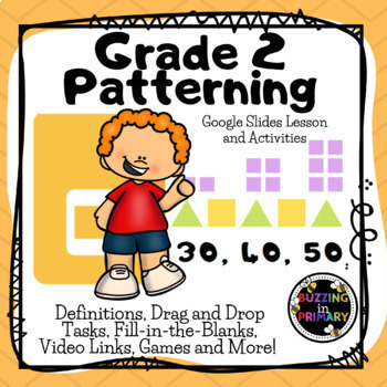 Preview of DISTANCE LEARNING: Grade 2 Patterning Google Slides Digital Lesson
