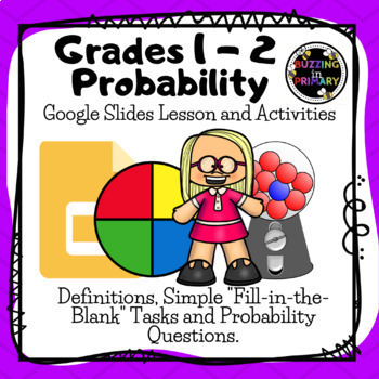 Preview of DISTANCE LEARNING: Grades 1-2 Probability Google Slides Digital Lesson