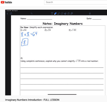 Intro to the imaginary numbers (video)