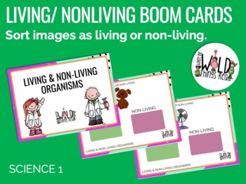 Preview of Living vs. Non-Living Things Boom Cards