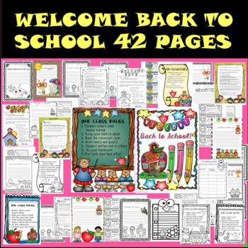 Preview of DISTANCE LEARNING MEET THE TEACHER - WELCOME BACK TO SCHOOL 42 pages