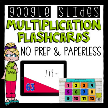 Preview of DISTANCE LEARNING- Multiplication Flashcards in Google Slides