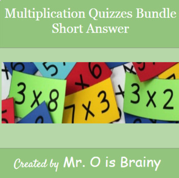Preview of DISTANCE LEARNING: Multiplication Quizzes (Short Answer) - Google Form